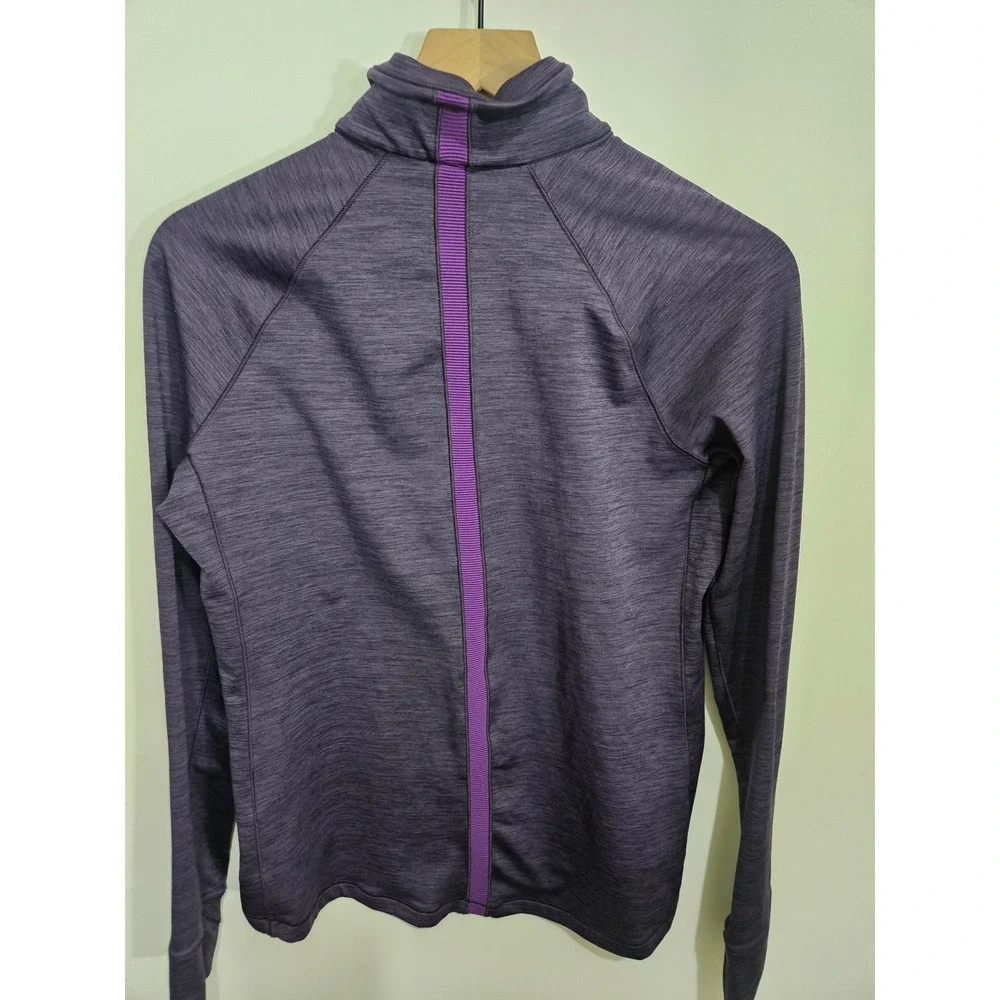 Under Armour Womens Quarter‎ Zip Pullover Purple Space Dye Thumbhole Top Small